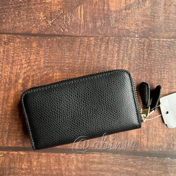 NWT Coach Black Leather Small Double Zip Coin Card Case - Picture 3 of 4